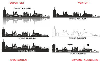 Skyline Augsburg - obrazy, fototapety, plakaty