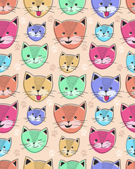 cute cat seamless pattern for children