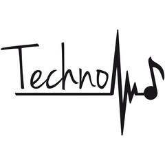 Techno Heartbeat Music Note