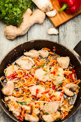 Pork in Chinese with vegetables