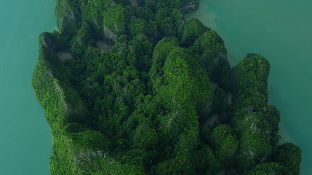 Aerial view Phang nga bay limestone Karsts, Thailand, 