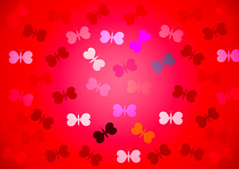 butterflies hearts pattern