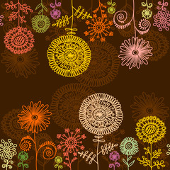 Horisontal seamless floral background