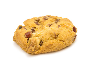 cookies with cranberries and chocolate isolated