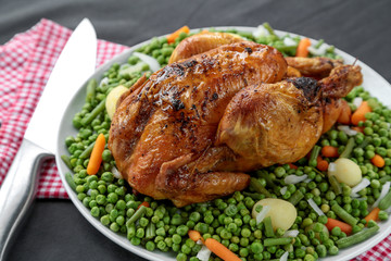 poulet entier roti et jardinière 2
