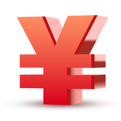 Obraz premium red yen symbol