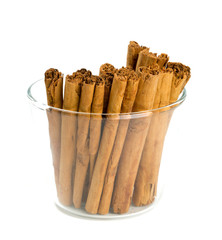 ceylon cinnamon sticks in a glass bowl