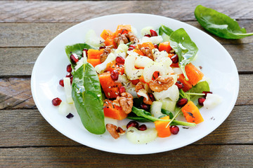 fresh salad with pumpkin and celery