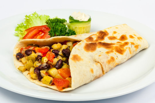 burrito with beans and squash