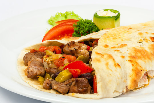 burrito with beans and beef