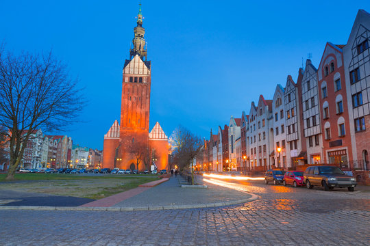 St. Nicholas Cathedral in old town of Elblag, Poland