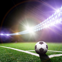 Fototapeta premium soccer stadium with the bright lights