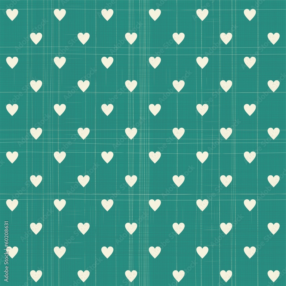 Poster seamless hearts polka dot pattern with retro texture