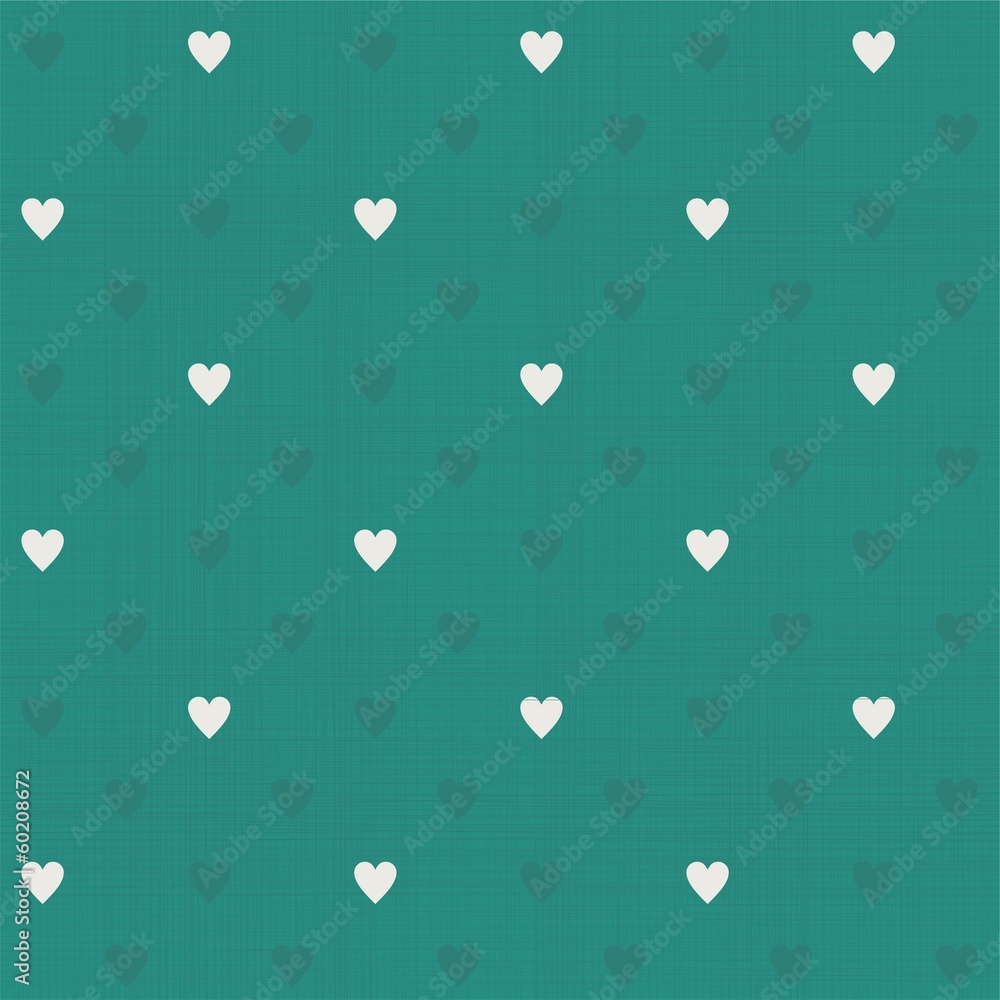 Poster seamless hearts polka dot pattern with retro texture