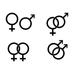 Male and female symbols - vector