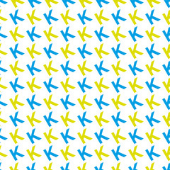 Vector pattern made with the letter K