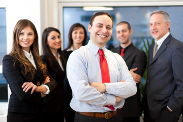 Smiling business team