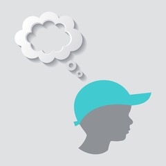 Silhouette of boy head