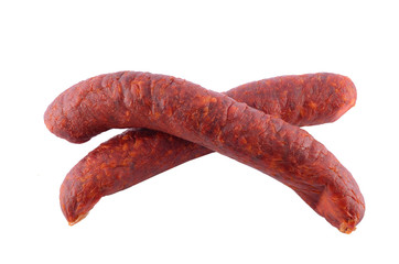 Sausages isolated on white