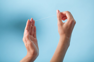teeth cleaning thread