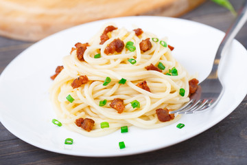 Pasta with bacon