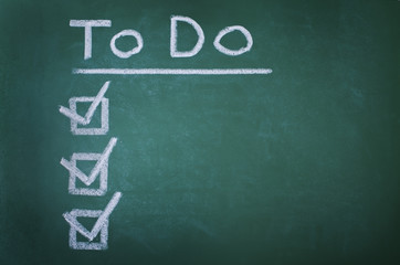 To do list on chalkboard