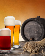 Still Life with a draft beer by the glass.