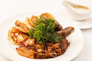 pancakes with meat