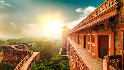 Agra Fort. Agra, Uttar Pradesh, India, Azië.