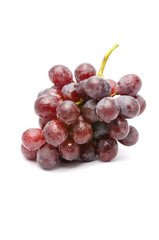 Fresh red grapes isolated on white