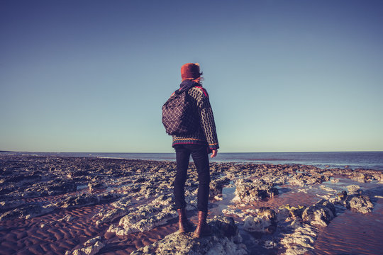 Young woman admiring beach