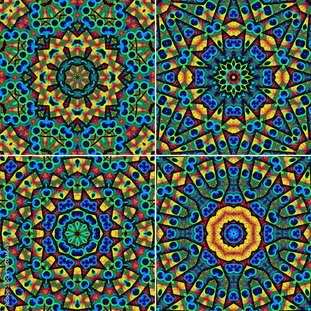 Poster kaleidoscopic patterns texture
