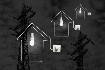 Conception of providing with of houses electric power
