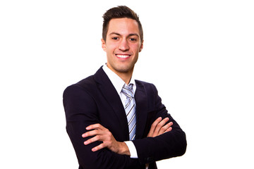 Portrait of a business man isolated on white background