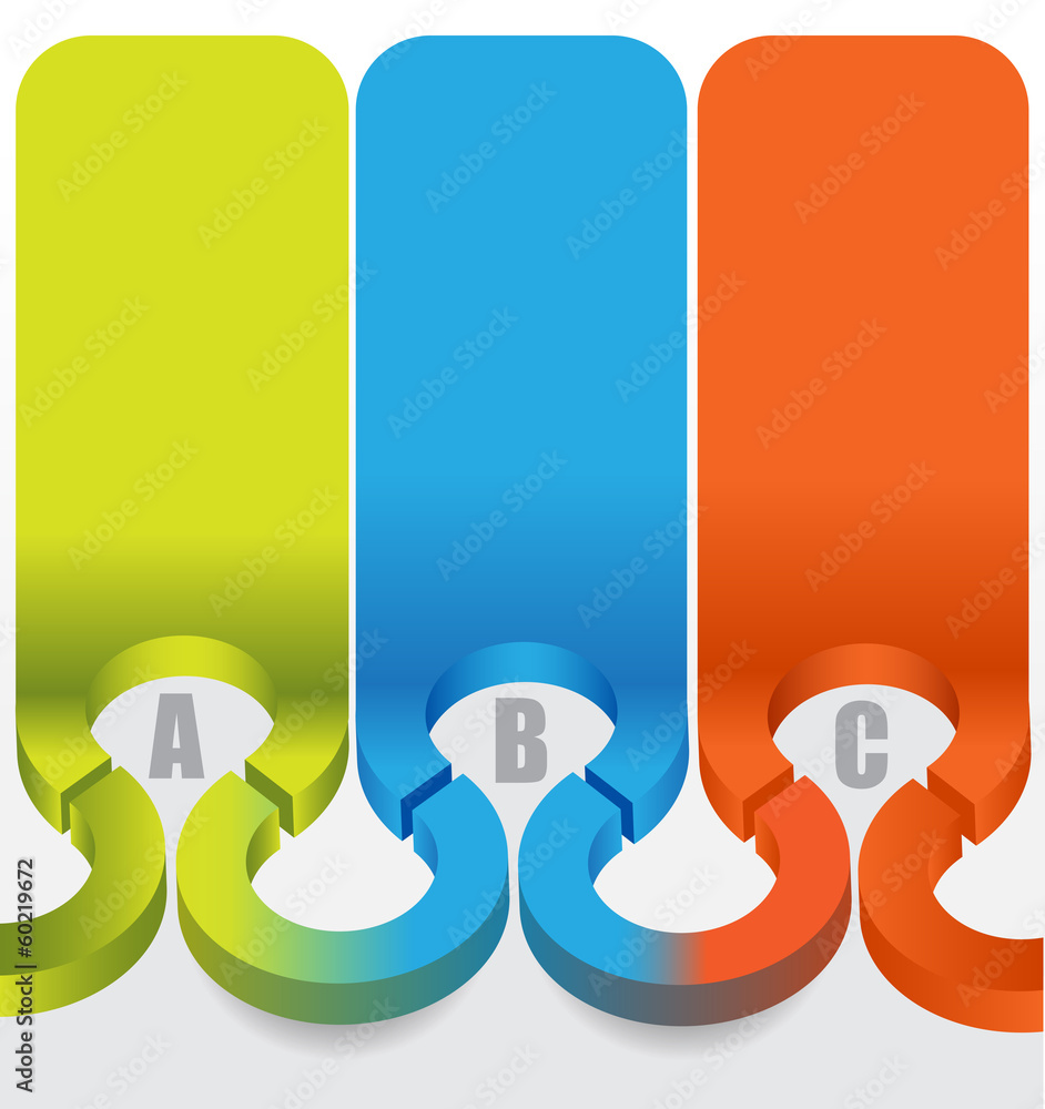 Poster Abstract vector 3d labels background with color ABC steps