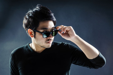 sunglasses young man model fashion