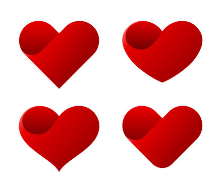 Logo Hearts vector icon design template set. Creative shapes