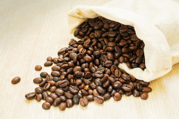 Coffee beans in a bag