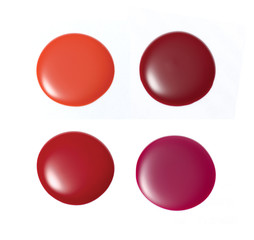 Group of nail polish isolated on white