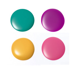 Group of nail polish isolated on white