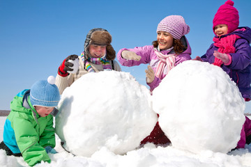 family in wintertime