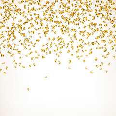 Vector Illustration of a Party Background with Golden Confetti