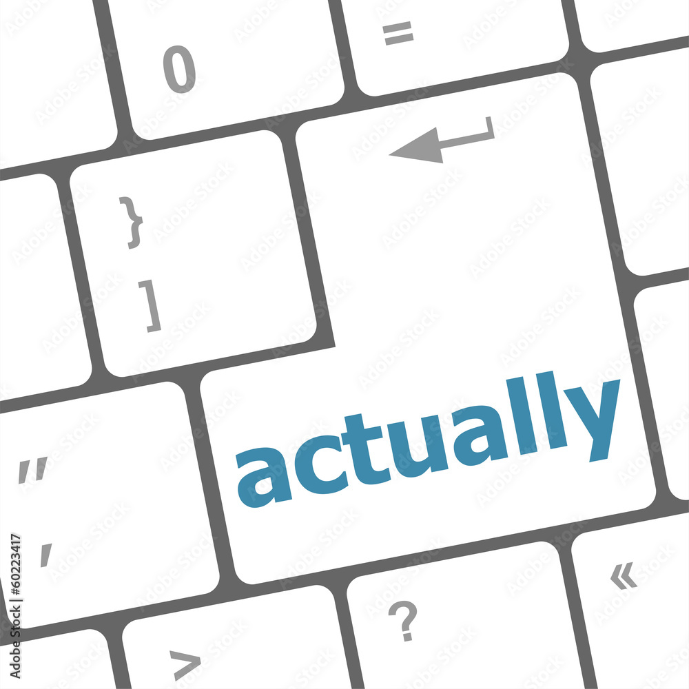 Poster actually button on keyboard with soft focus