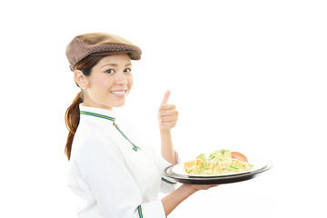笑顔のウェイトレス