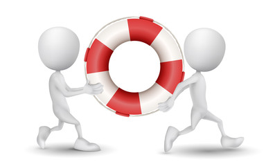 two people carried a buoy