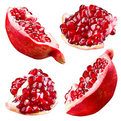 Pomegranate. Collection isolated on white background