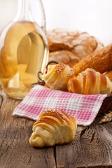 fresh croissants and breakfast