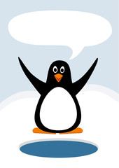 Cute penguin with speech bubble
