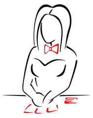 Female in casino playing poker