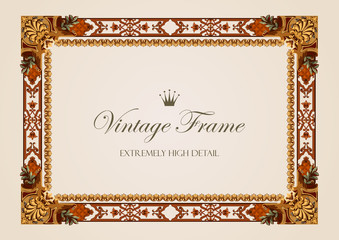 Vintage Floral frame. Creative vector flourish design
